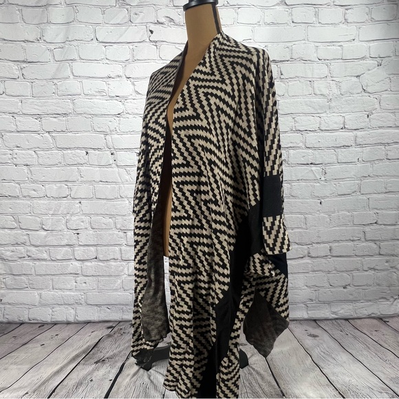 Brand New Joseph A. Black &‎ Tan Geometric Duster Cardigan (B6) - Picture 2 of 10